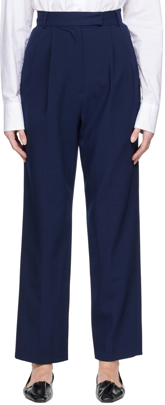 THE FRANKIE SHOP NAVY BEA TROUSERS