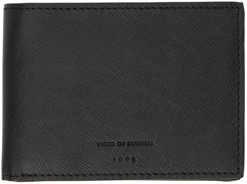 Black Embossed Check Card Holder Ssense Uomo Accessori Borse Portafogli e portamonete Portacarte 