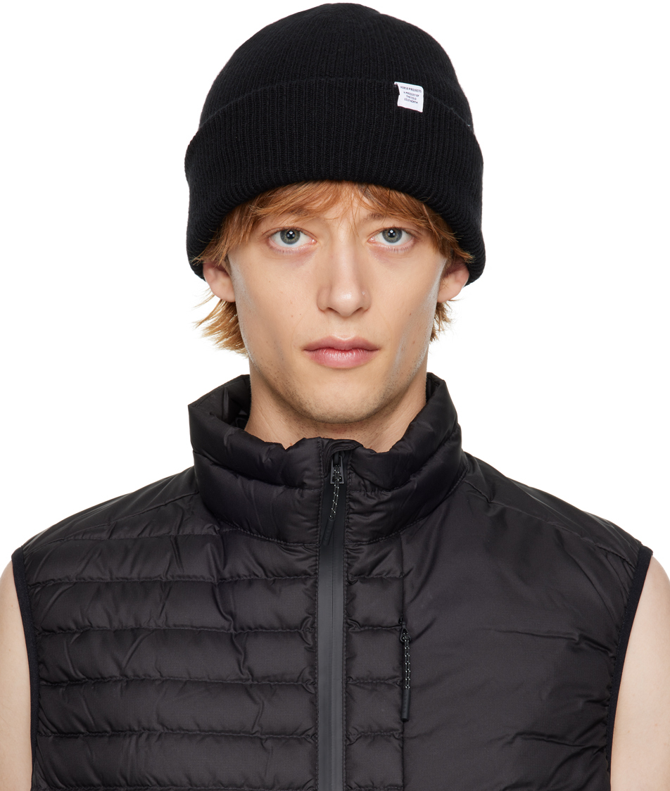 Norse Projects Black Rolled Brim Beanie