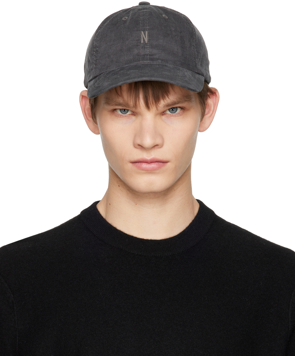 Norse Projects Gray Baby Cord Sports Cap In Grey