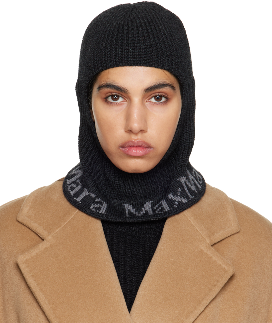 MAX MARA GRAY JACQUARD BALACLAVA