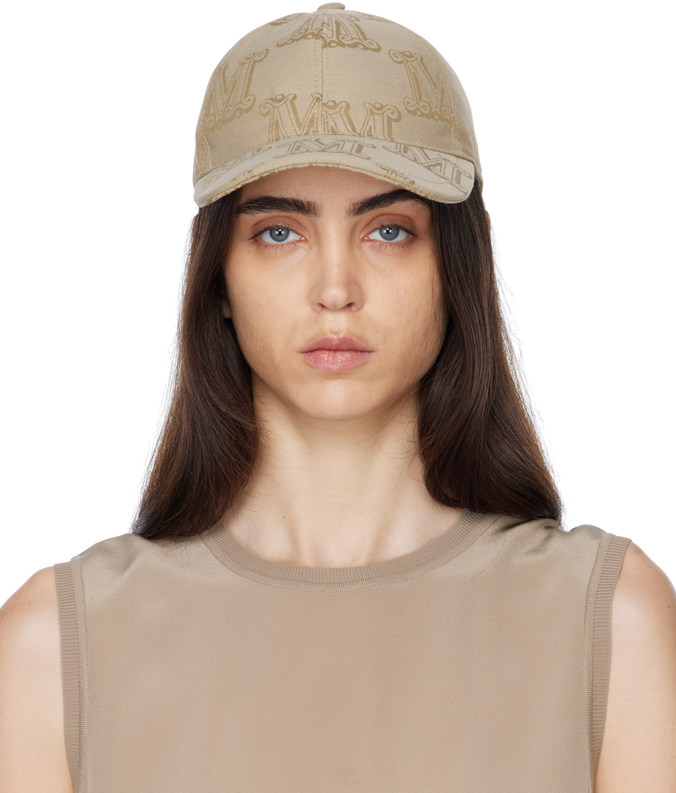 Black & Beige Monogram Cap SSENSE Women Accessories Headwear Caps 
