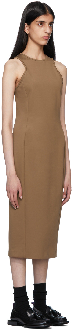Max Mara Brown Halter Midi Dress In 002 Tobacco