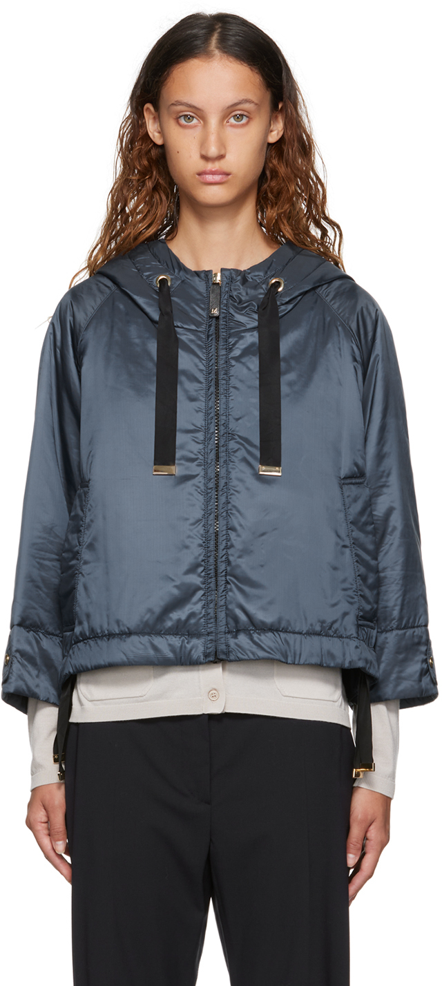 Max Mara: Navy Cameluxe Insulated Jacket | SSENSE