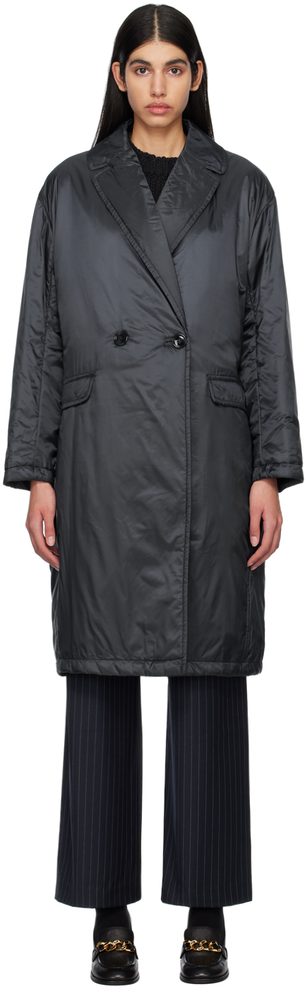 Navy Water-Repellant Trench Coat by Max Mara on Sale