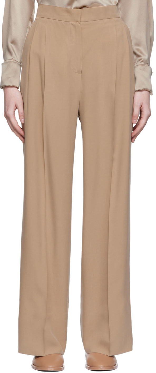 Max Mara: Brown Zorro Trousers | SSENSE UK