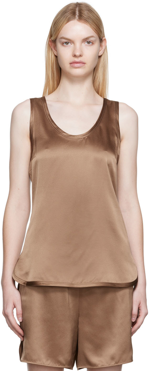 Natural - Save 4% Womens Clothing Tops Sleeveless and tank tops Max Mara Cotton Blando in Beige 