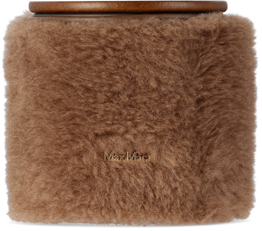 Max Mara Fluffy Coat Candle In Brown