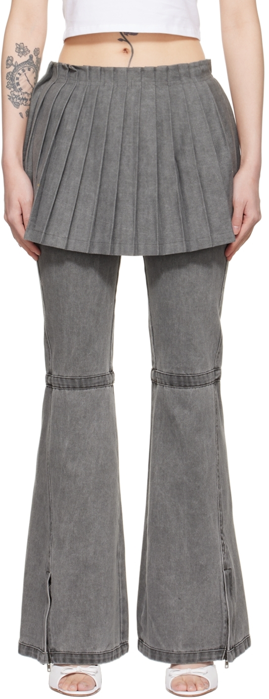 Nodress Gray Faded Denim Jeans | ModeSens