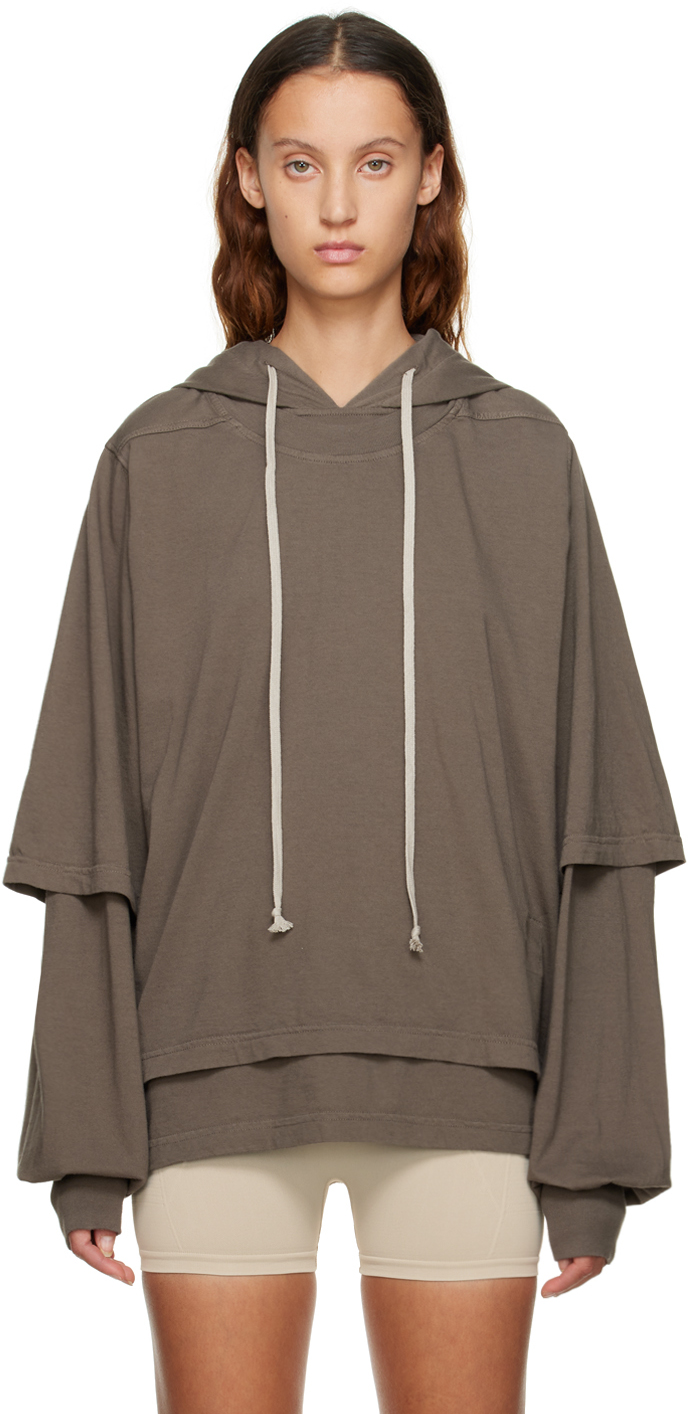 Rick Owens Drkshdw Taupe Hustler Hoodie | Smart Closet