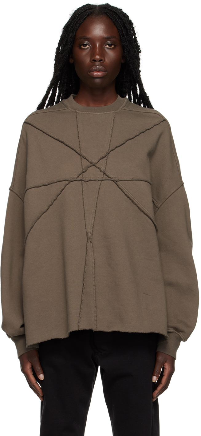 Rick Owens Drkshdw: Gray Frayed Sweatshirt | SSENSE