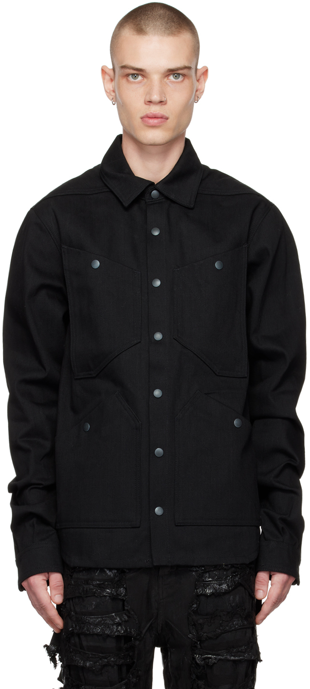 Black Pocket Shirt by Rick Owens DRKSHDW on Sale