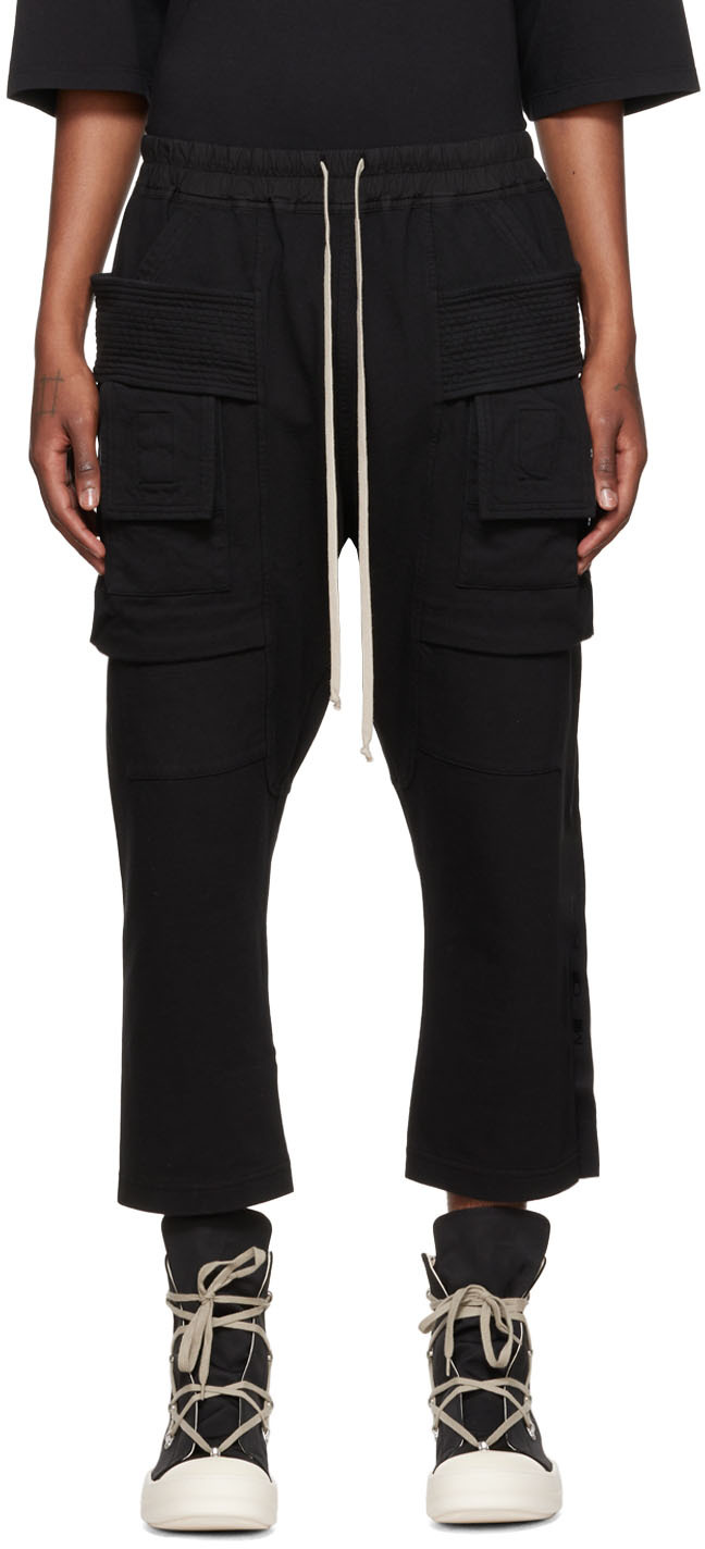 Black Creatch Cargo Pants by Rick Owens DRKSHDW on Sale