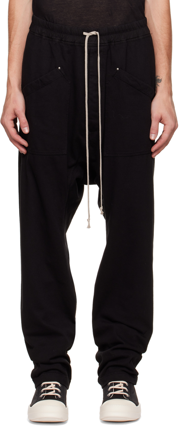 Black Drawstring Cargo Pants by Rick Owens DRKSHDW on Sale