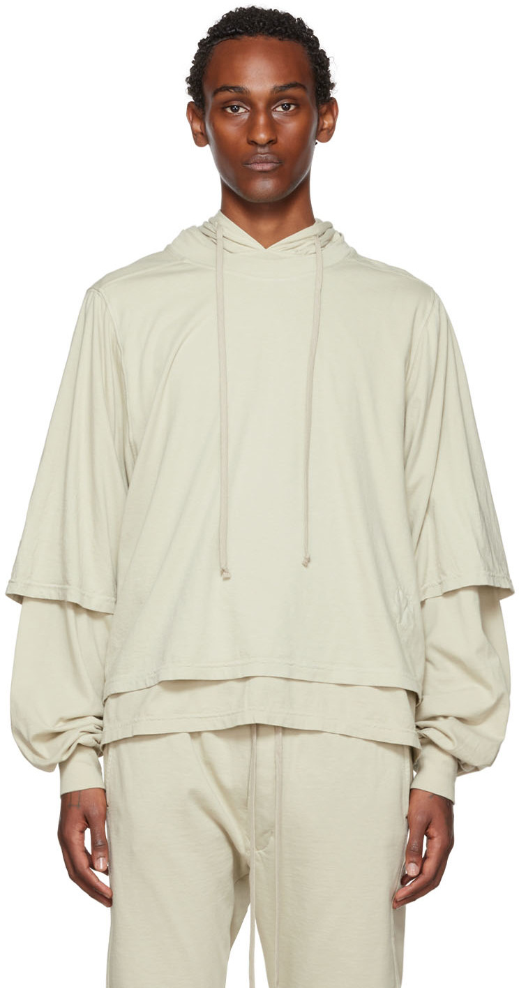 RICK OWENS EDFU MAGNUM SHIRT IN PEARL 44（Rick Owens BNWT SS23 