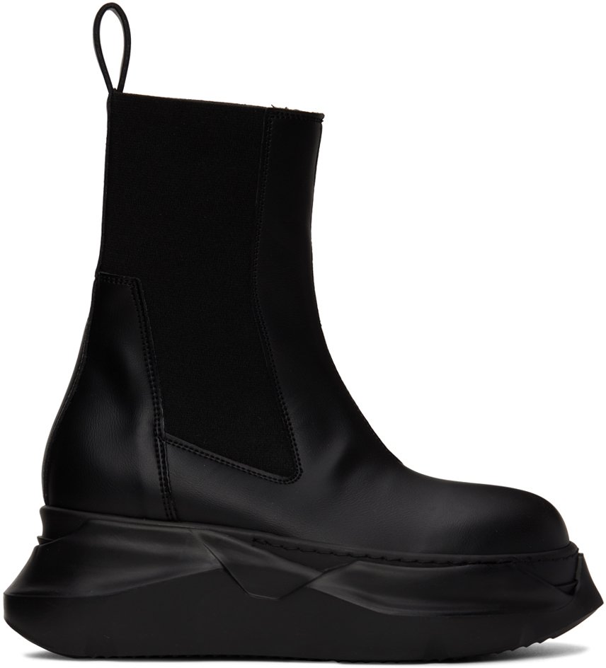 Rick Owens Drkshdw: Black Abstract Chelsea Boots | SSENSE UK