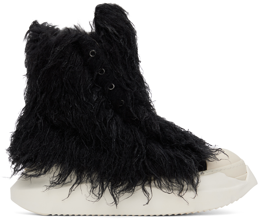 （希少）Rick owens abstract fur black Rick Owens - DRKSHDW Abstract faux fur sneakers Rick Owens