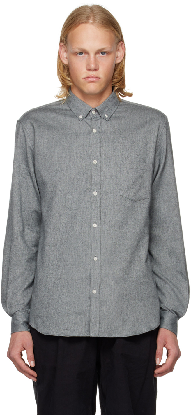 Sunspel Gray Patch Pocket Shirt