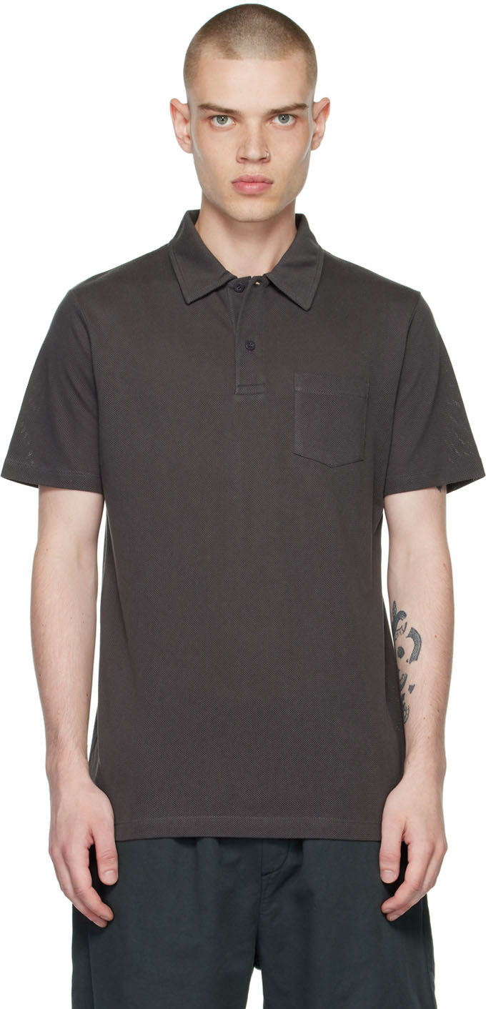 Sunspel Grey Riviera Polo In Gyab Charcoal | ModeSens