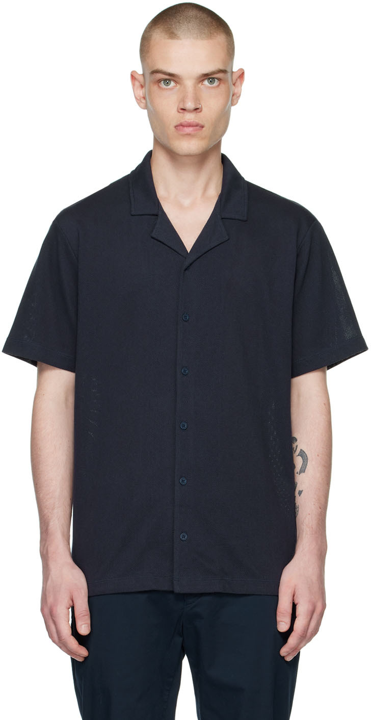 Sunspel: Navy Riviera Camp Collar Shirt | SSENSE Canada