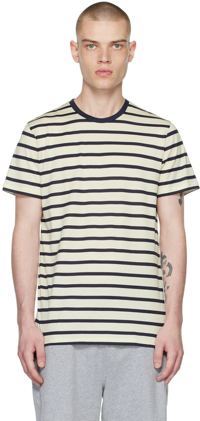 Off-White Classic Breton Striped T-Shirt by Sunspel on Sale