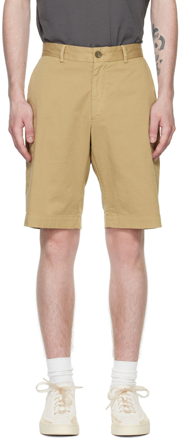 Beige Garment-Dyed Shorts