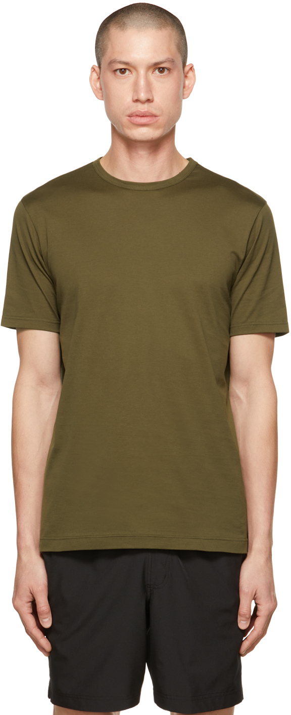 Khaki Classic T-Shirt by Sunspel on Sale