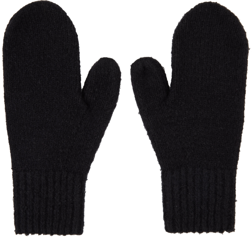 Black Knit Mittens by Acne Studios on Sale