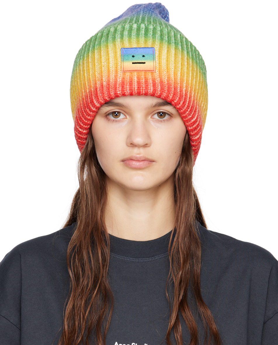 kort kabel Uventet Multicolor Pansy Rainbow Beanie by Acne Studios on Sale