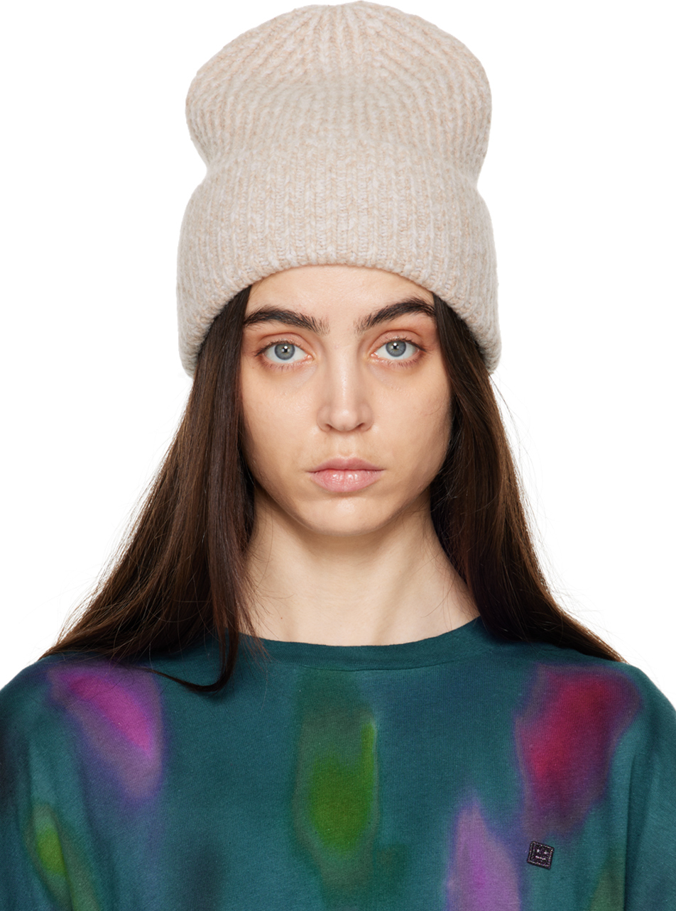 Acne Studios Taupe Wool Beanie In Light Taupe
