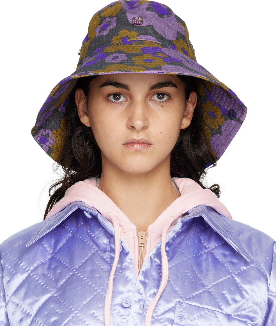 Purple Flower Bucket Hat by Acne Studios on Sale