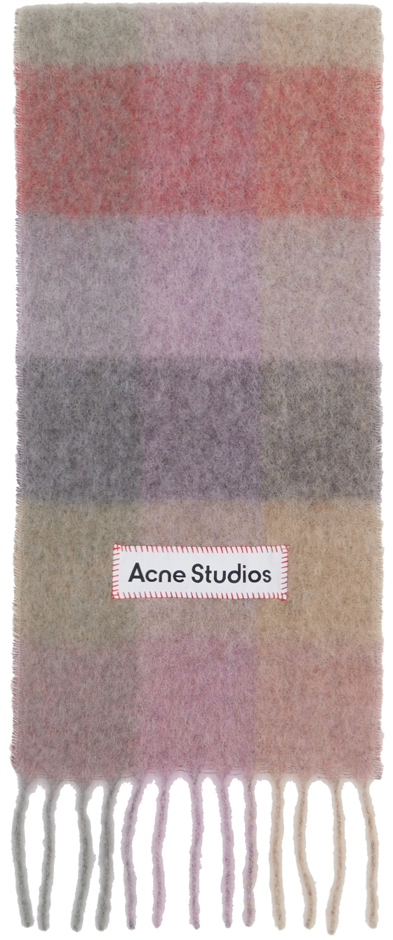 Acne Studios Multicolor Mohair Checked Scarf