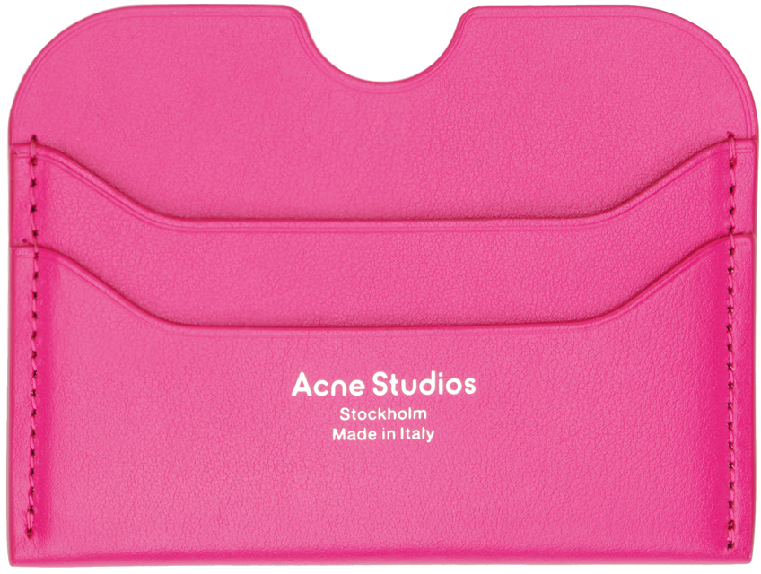 Acne Studios Pink Leather Card Holder