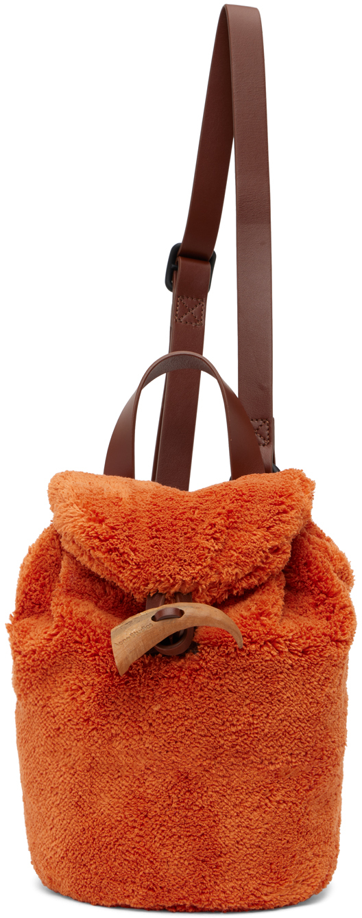 SSENSE Women Accessories Bags Rucksacks Furry Fleece Backpack 