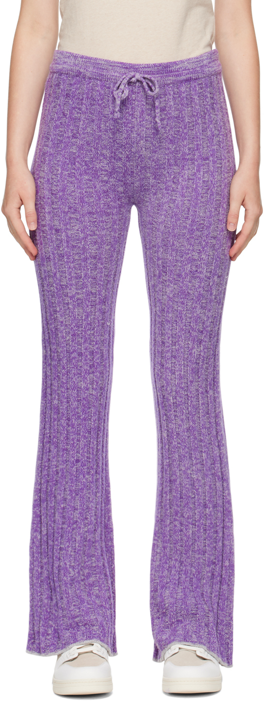 Acne Studios Purple Rib Lounge Pants