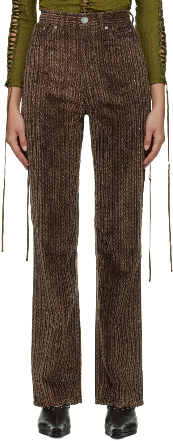 Brown Regular-Fit Trousers
