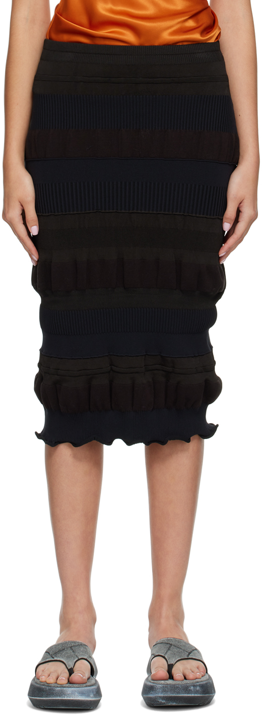 Acne Studios Black Paneled Midi Skirt