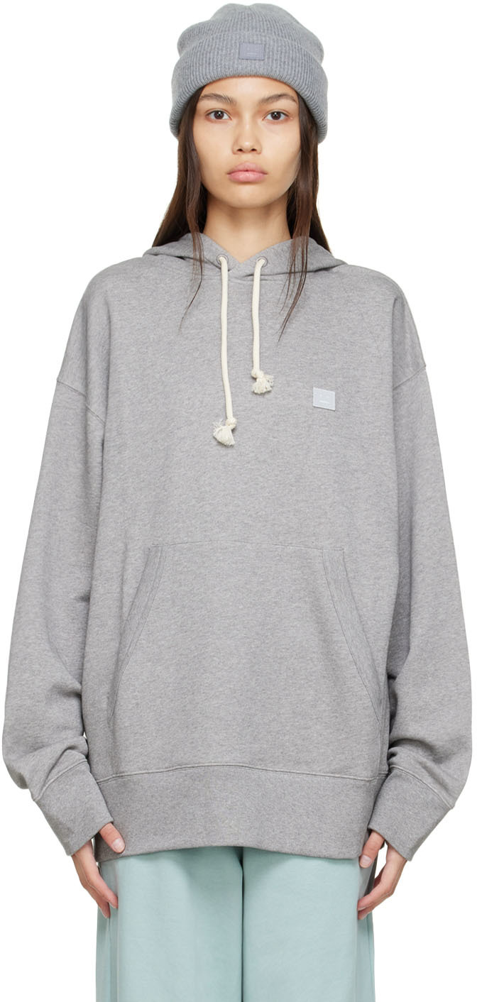 Gray Organic Cotton Hoodie by Acne Studios on Sale