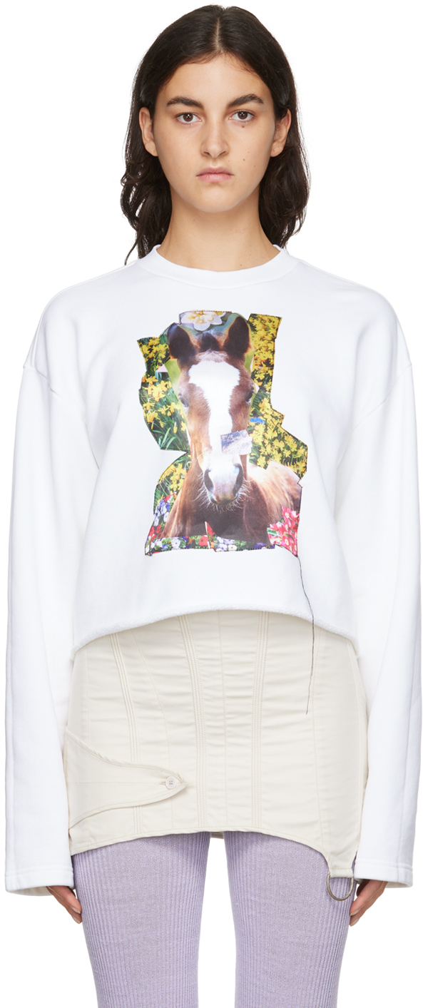 Acne Studios White Digital Print Sweatshirt