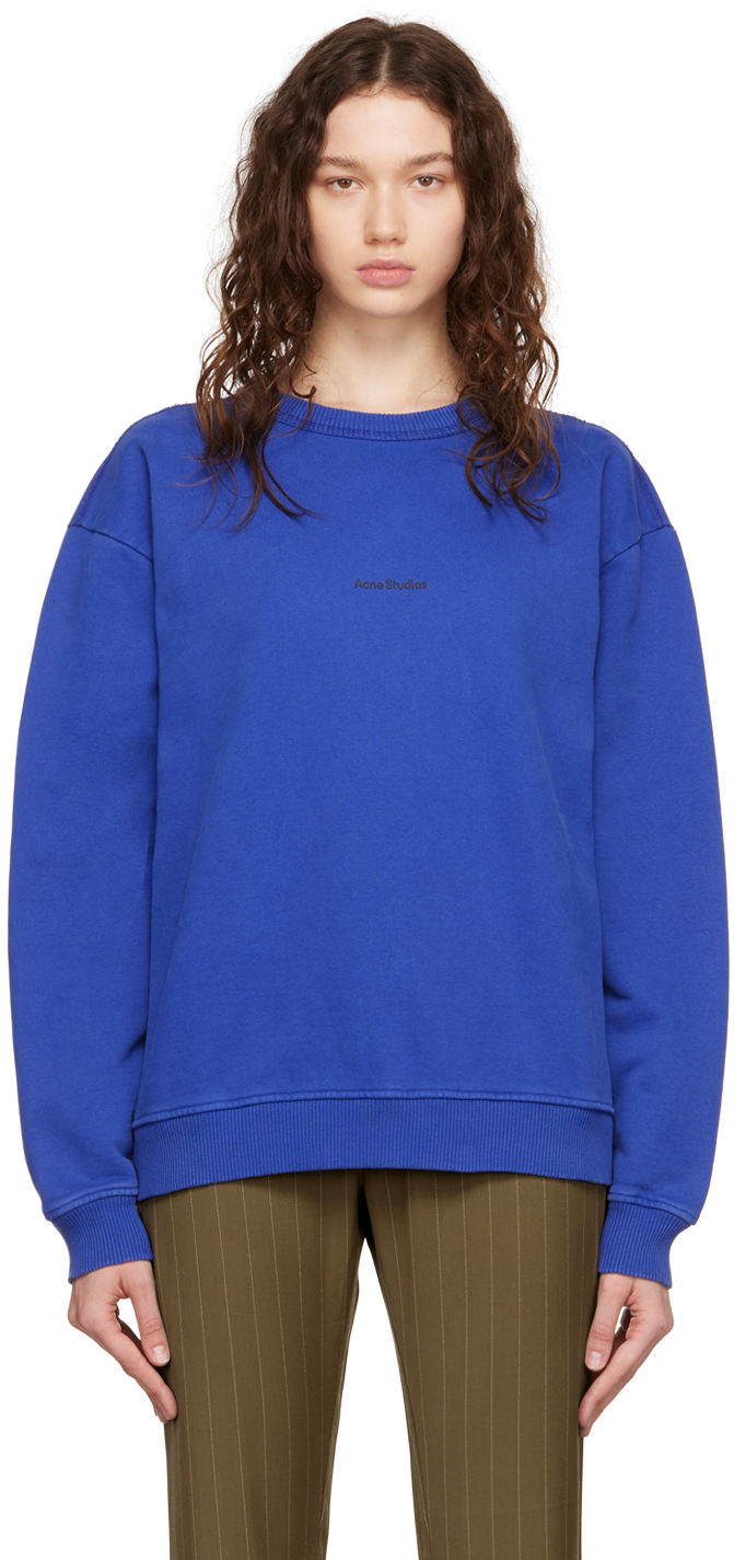 Acne Studios: Blue Bonded Sweatshirt | SSENSE UK