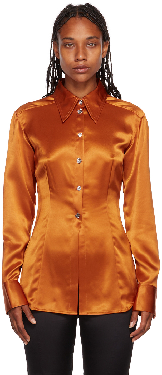 Acne Studios Orange Button-Up Blouse