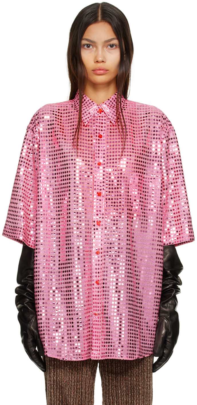 Acne Studios Pink Sequinned Shirt