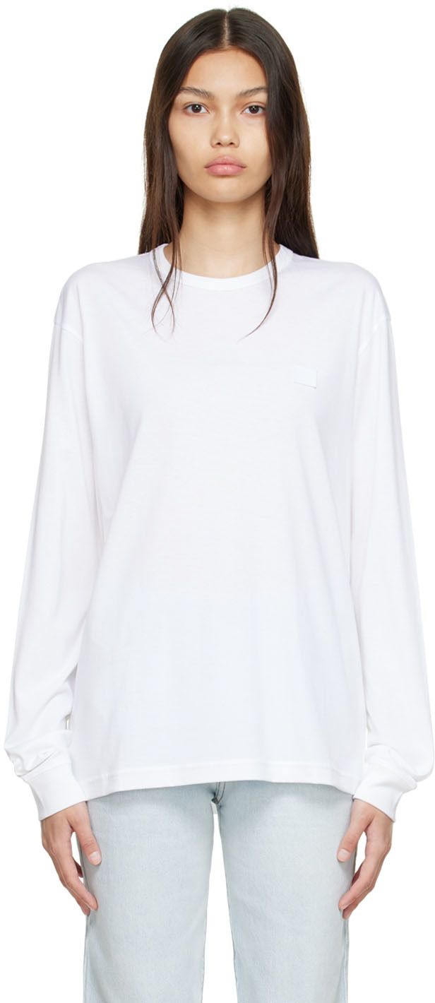 Acne Studios White Organic Cotton Long Sleeve T-Shirt