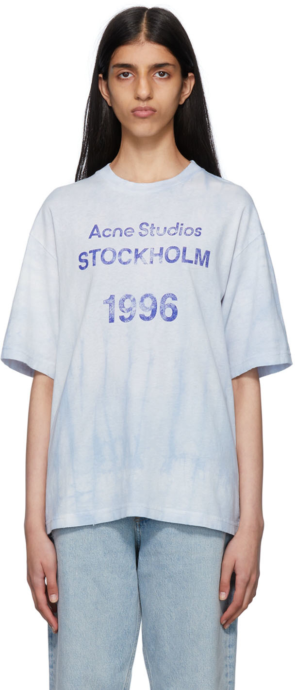 Acne Studios Blue Logo Stamp T-Shirt
