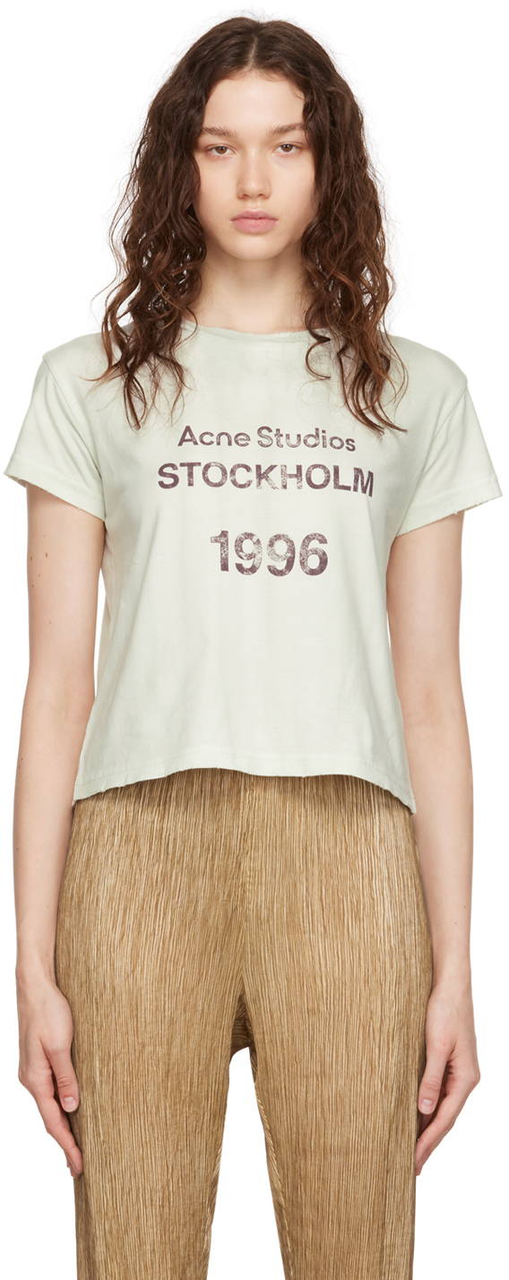 Acne Studios Green Cropped T-Shirt