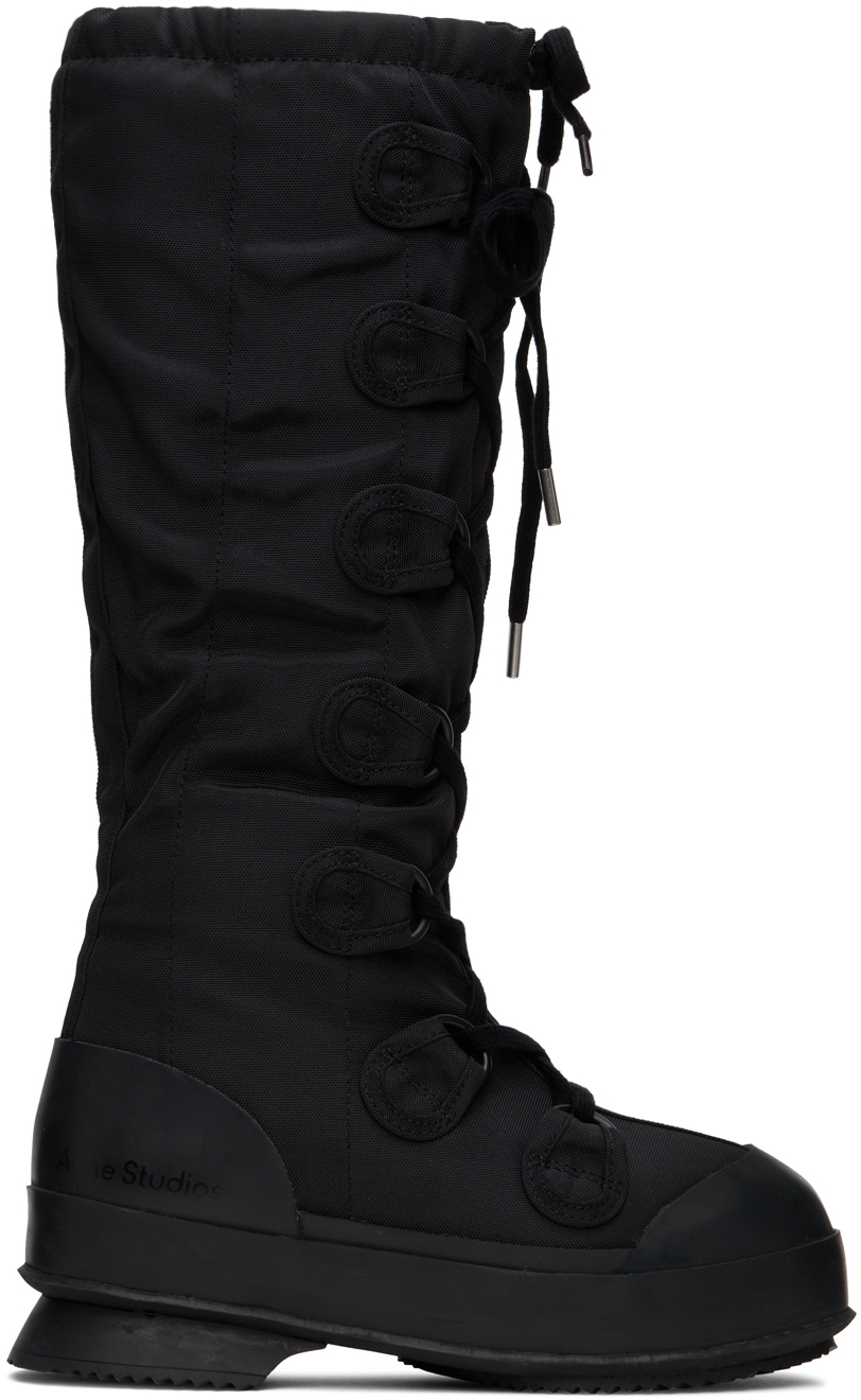 Black Yama Lace-Up Boots Ssense Donna Scarpe Stivali Stivali stringati 