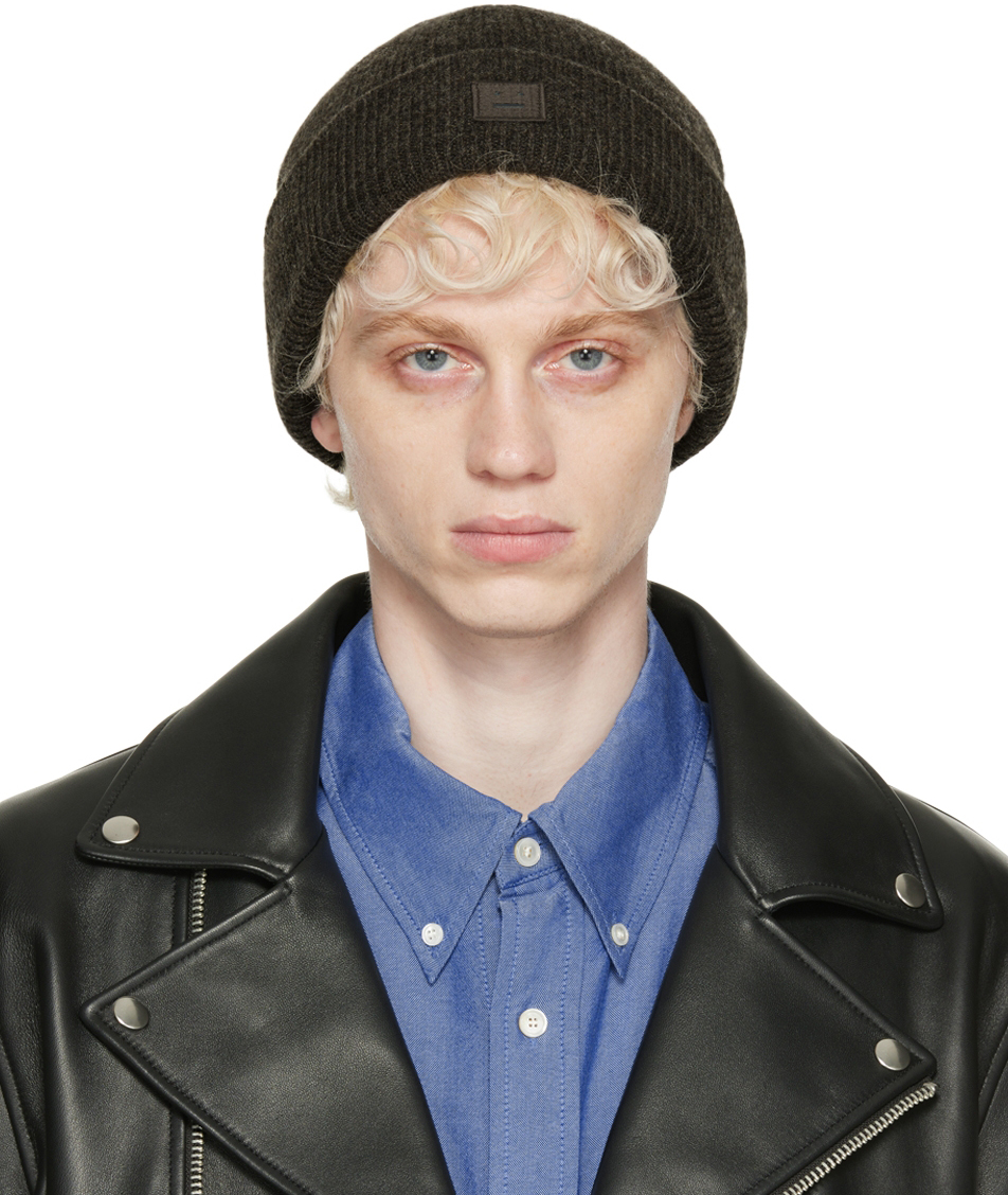 Acne Studios Brown Ribbed Beanie