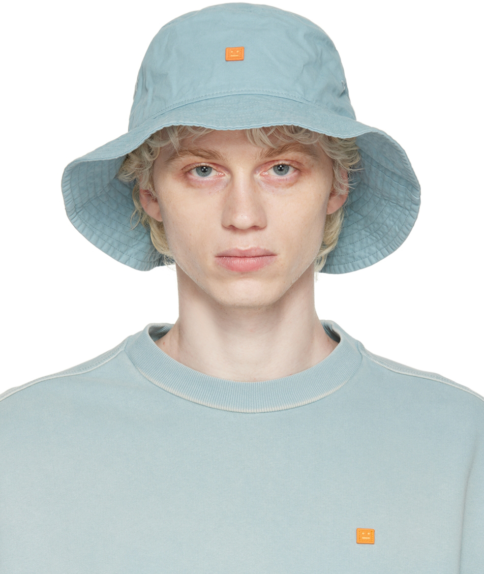 Acne Studios Blue Embroidered Bucket Hat