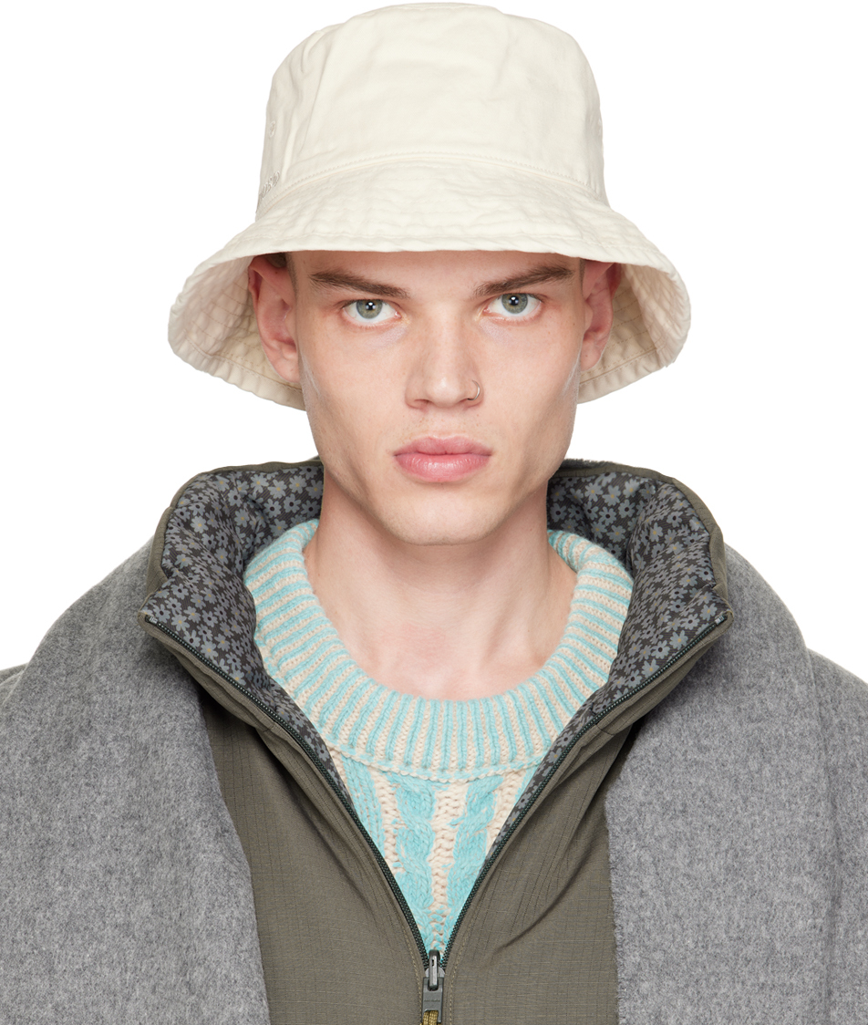 Acne Studios Off-White Embroidered Bucket Hat