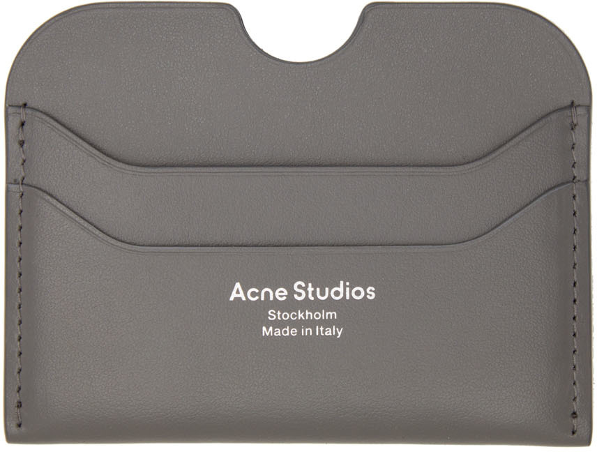 Acne Studios Gray Leather Card Holder